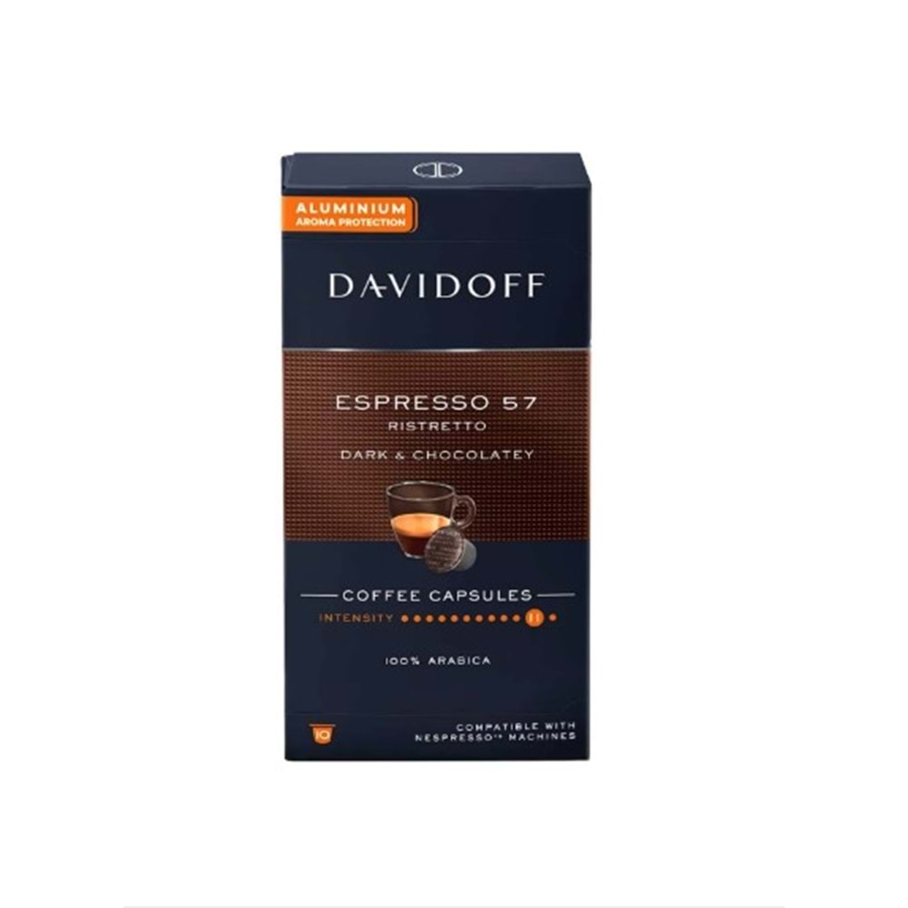 DAVİDOFF ESPRESSO 57 RISTRETTO DARK CHOCOLATEY KAPSÜL KAHVE 10'LU NESPRESSO