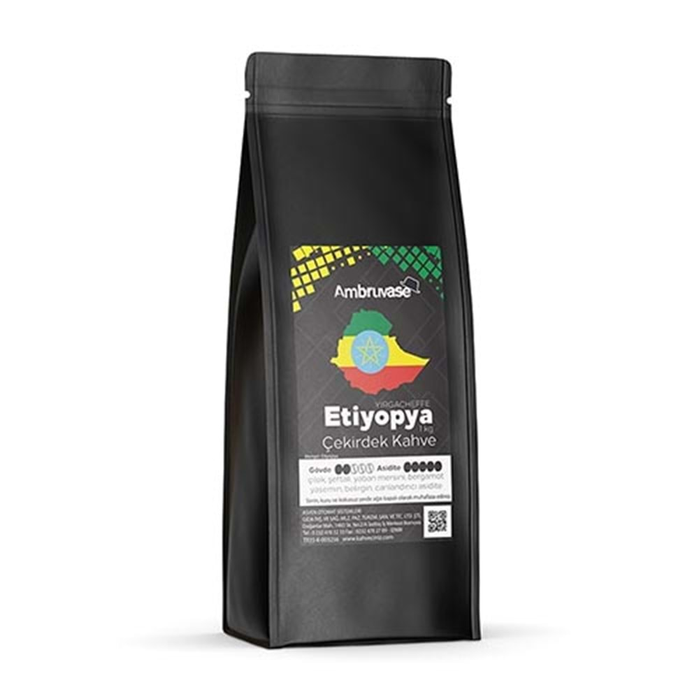 AMBRUVASE ETİYOPYA YIRGACHEFFE KAVRULMUŞ KAHVE - 1 Kg.