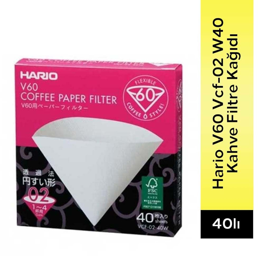 HARİO V60 FİLTRE KAHVE KAĞIDI 40 Lİ