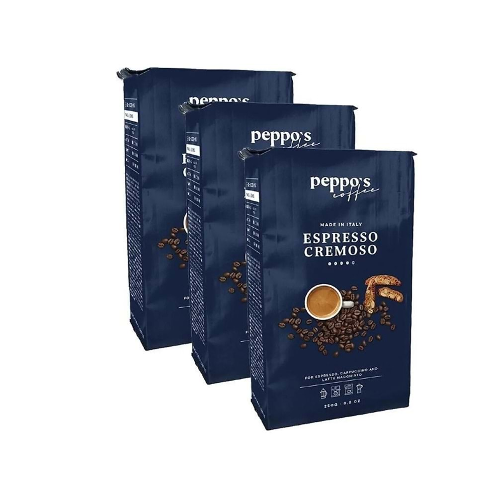 PEPPOS ESPRESSO CREMOSO FİLTRE KAHVE 250 GR * 3 ADET