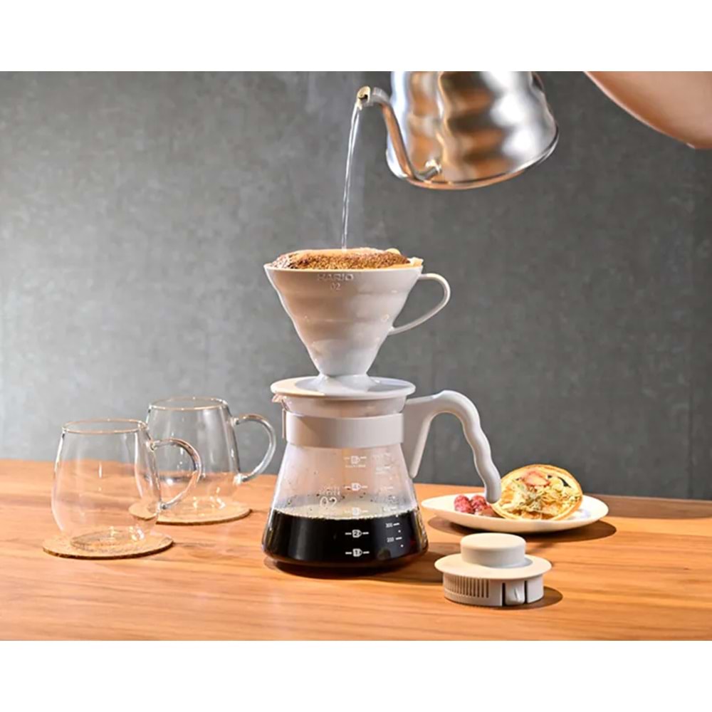 HARİO V60 KAHVE DEMLEME SETİ AÇIK GRİ