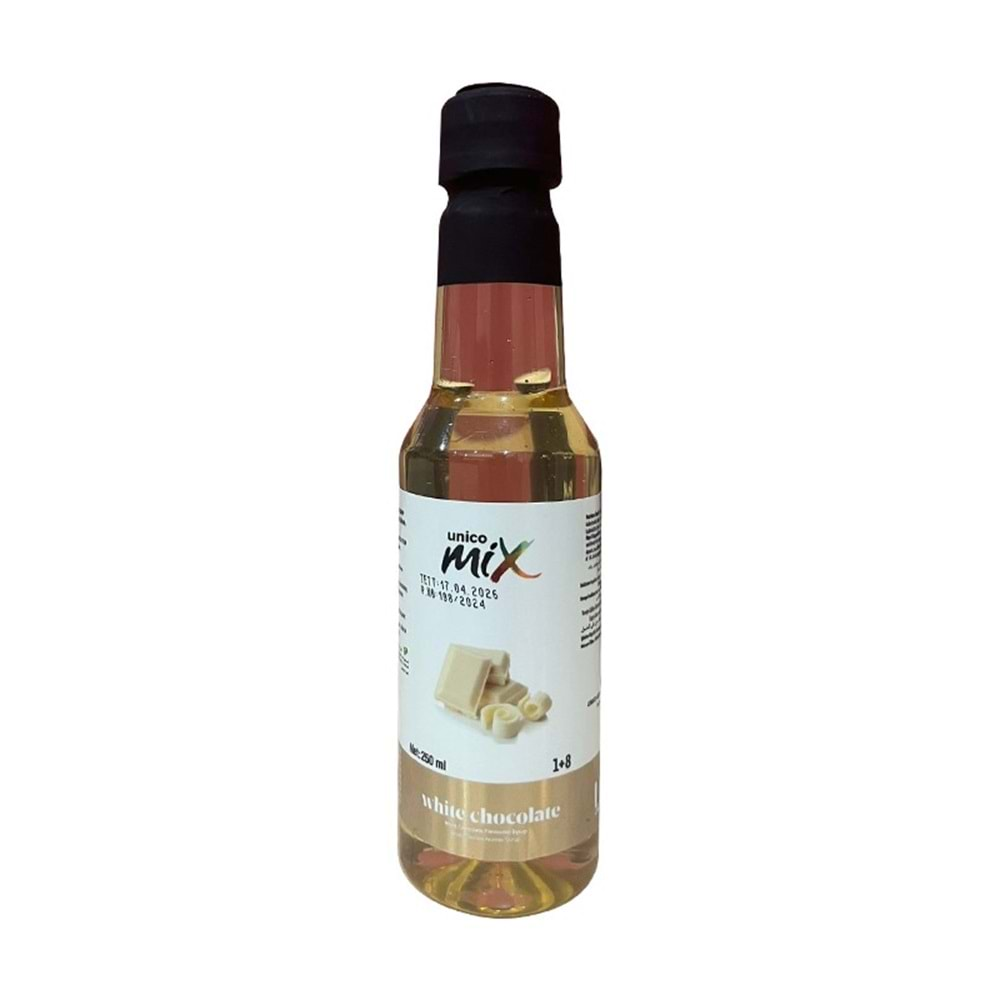 UNİCOMİX BEYAZ ÇİKOLATA ŞURUP PET ŞİŞE 250 ML