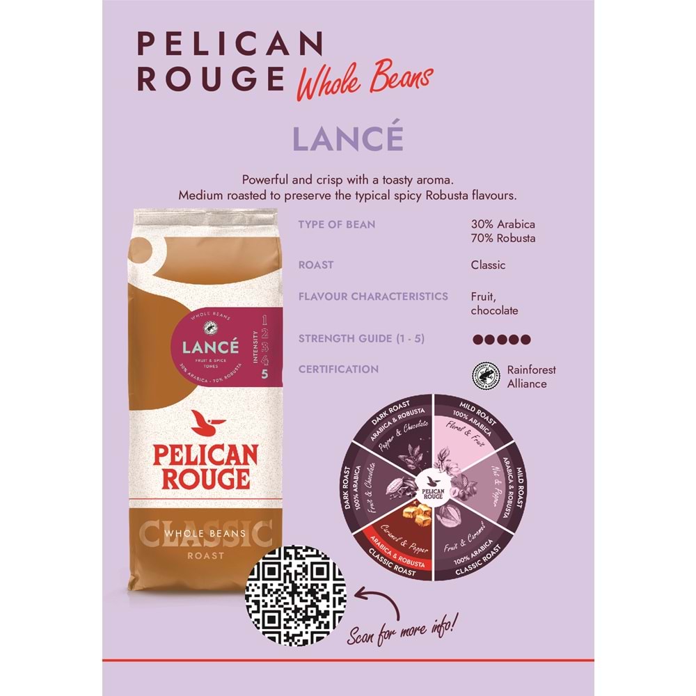 PELICAN ROUGE LANCE ÇEKİRDEK KAHVE 1 KG