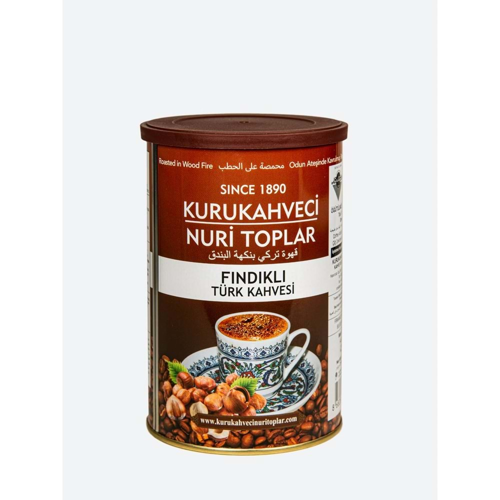 KURUKAHVECİ NURİ TOPLAR FINDIKLI TÜRK KAHVESİ 250 GR TENEKE