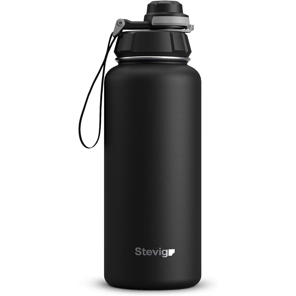 STEVIG 1 HAND LEAK-PROOF SIZDIRMAZ ÇELİK TERMOS 1000 ML BLACK ST-210