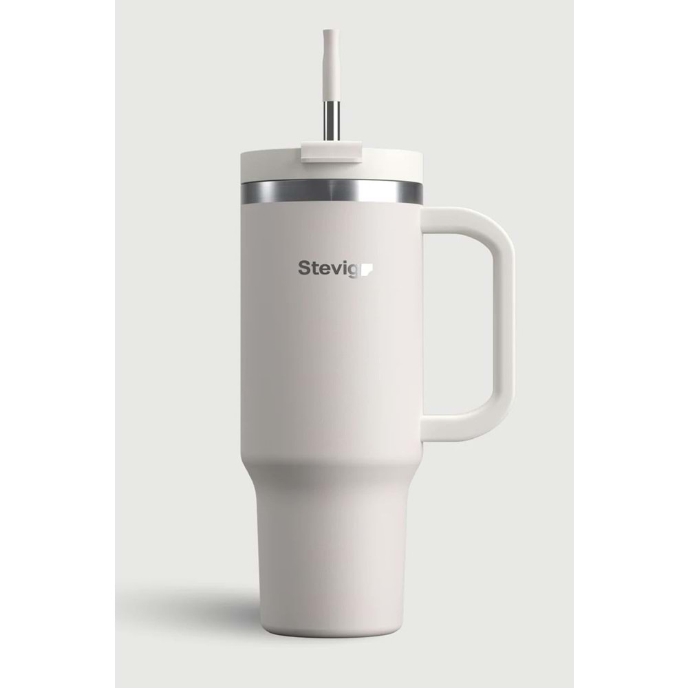 STEVIG STEVIG 2 MOODS TUCK-IN TUMBLER SIZDIRMAZ ÇELİK TERMOS 900 ML WHITE SAND ST-242