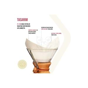 ONE MORE CHEMEX UYUMLU FİLTRE KAHVE KAĞIDI 6-8 CUP 100 ADET