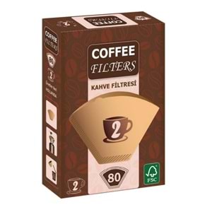 COFFEE FİLTERS 2 NUMARA KAHVERENGİ FİLTRE KAHVE KAĞIDI 80 ADET