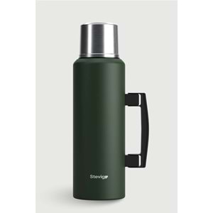 STEVIG 4 CAMP KLASİK VAKUMLU KULPLU ÇELİK TERMOS 1.5 LT. GREEN ST-206