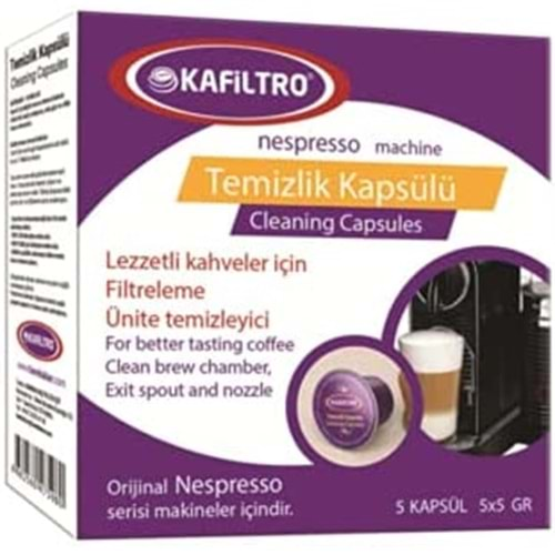 KAFİLTRO NESPRESSO MAKİNESİ TEMİZLİK KAPSÜLÜ 5*5 GR