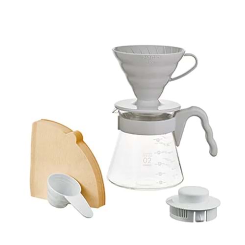 HARİO V60 KAHVE DEMLEME SETİ AÇIK GRİ