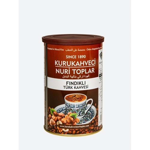 KURUKAHVECİ NURİ TOPLAR FINDIKLI TÜRK KAHVESİ 250 GR TENEKE