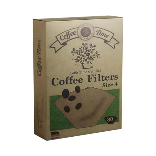 COFFEE TİME 4 NUMARA KAHVERENGİ FİLTRE KAHVE KAĞIDI 80 ADET