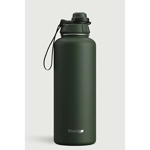 STEVIG 1 HAND LEAK-PROOF SIZDIRMAZ ÇELİK TERMOS 1000 ML GREEN ST-215
