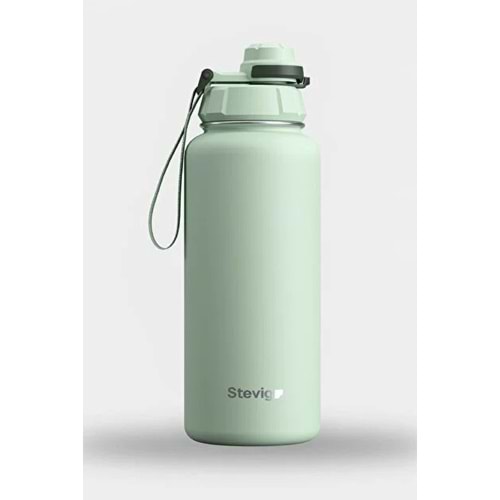 STEVIG 1 HAND LEAK-PROOF SIZDIRMAZ ÇELİK TERMOS 1000 ML SMOKE GREEN ST-218