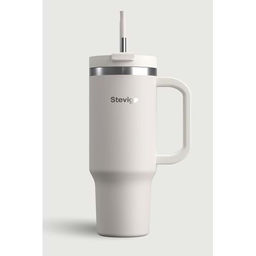 STEVIG STEVIG 2 MOODS TUCK-IN TUMBLER SIZDIRMAZ ÇELİK TERMOS 900 ML WHITE SAND ST-242