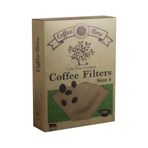 COFFEE TİME 4 NUMARA FİLTRE KAĞIDI 100 ADET KAHVERENGİ