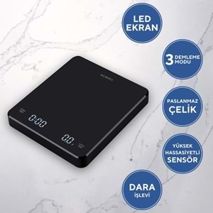 KUMTEL V60 DİJİTAL DRİPPER VE ZAMANLAYICILI KAHVE DEMLEME TARTISI- HV60-02